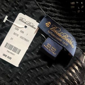 Black Silk/Wool Brooks Brothers scarf. Made in Italy